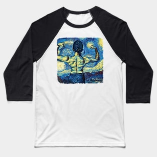 Lady Fighter Van Gogh Style Baseball T-Shirt